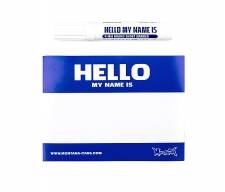 Montana ''Hello my name is'' Blue 100pcs Stickers & Marker set